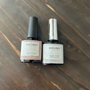 Modelones Gel Polish and Base Coat Set - Black and Silver
